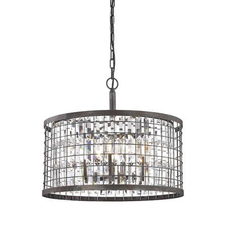 Elk Home 22-Inch Wide Nadina Chandelier, Transitional, Silverdust Iron
