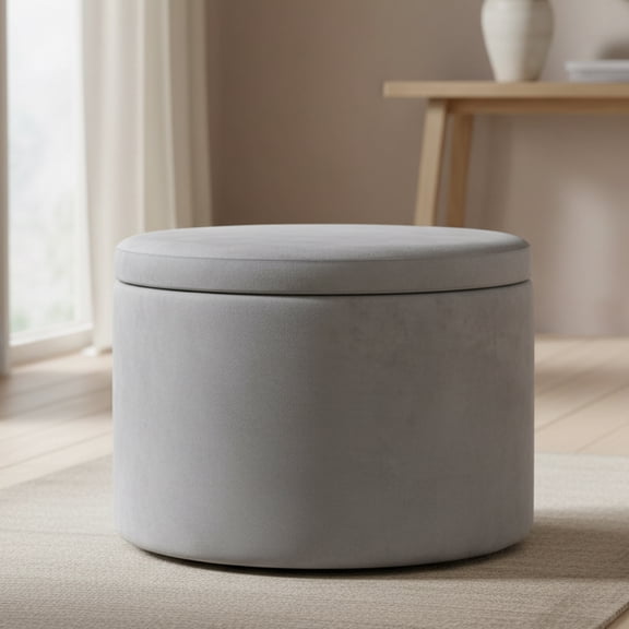 Elk Home Linder 23.75-Inch Wide Storage Ottoman in Charcoal Gray - Set of 1