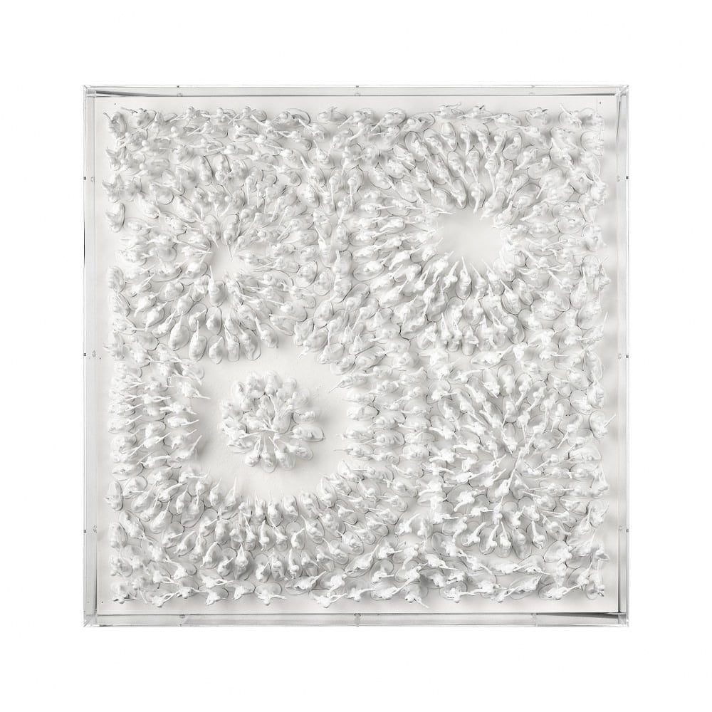 White Acrylic Dimensional Wall Art with Toy Soldiers