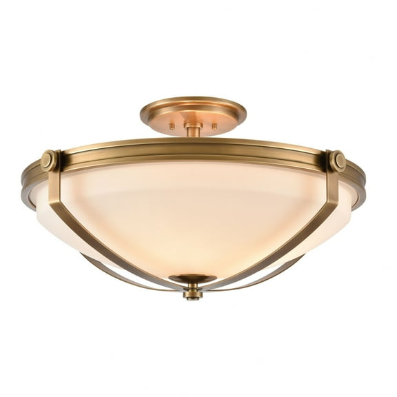 Elk Home 23-Inch Wide Connelly Semi Flush Mount, Natural Brass