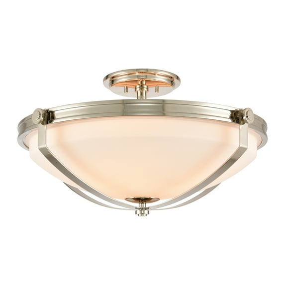Elk Home 23-Inch Wide Connelly Semi Flush Mount, Polished Nickel