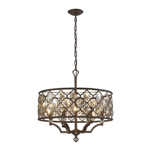 Elk Home Armand 6-Light Traditional Chandelier in Weathered Bronze Finish