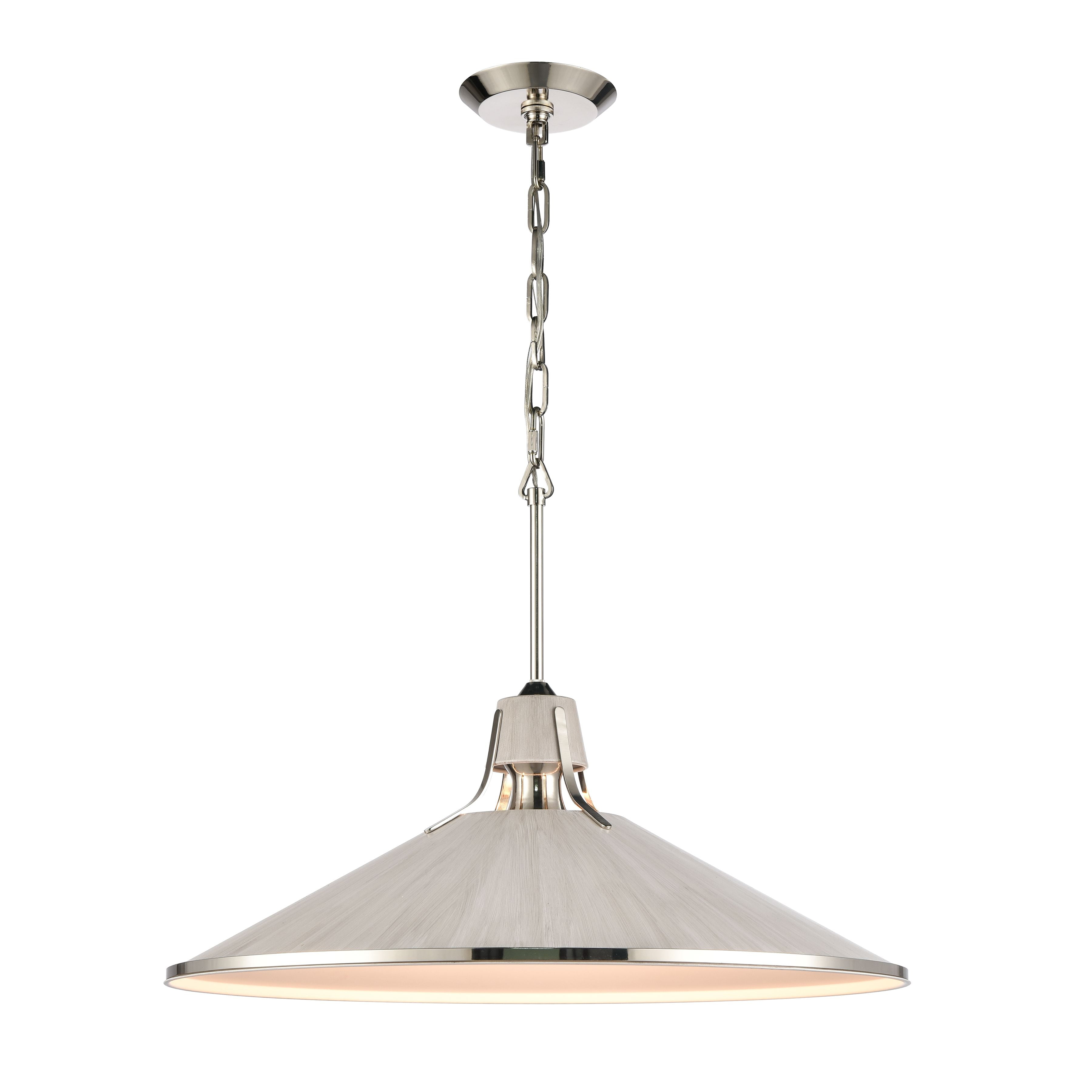 Sunbleached Oak and Polished Nickel 24" Pendant Light