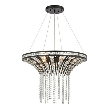 Elk Home 24-Inch Wide Fantania Chandelier, Traditional, Matte Black