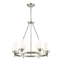 Elk Home 25-Inch Wide Dawson Chandelier, Transitional, Satin Nickel