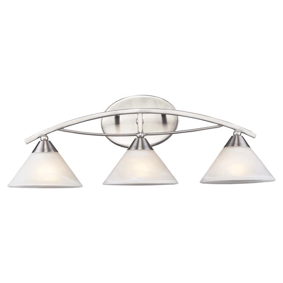Elk Home 25-Inch Wide Elysburg Vanity Light, Transitional-Satin Nickel
