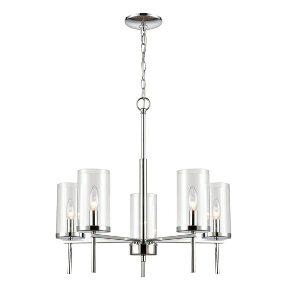 Elk Home 25-Inch Wide Oakland Chandelier, Modern/Contemporary, Chrome