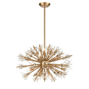 Elk Home 26-Inch Wide Starburst Chandelier, Contemporary, Satin Brass