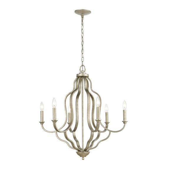 Elk Home 27-Inch Wide Lanesboro Chandelier, Traditional, Dusted Silver