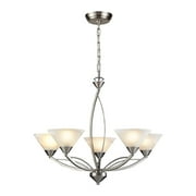 Elk Home 28-Inch Wide Elysburg Chandelier, Transitional, Satin Nickel