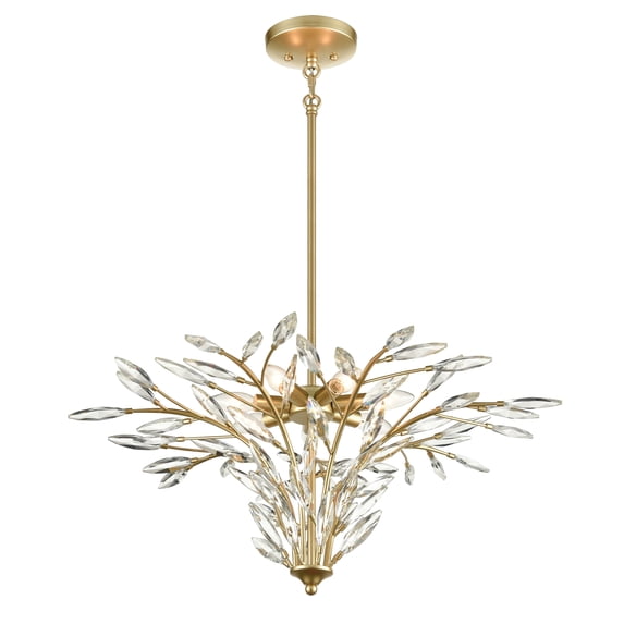 Elk Home Flora Grace 7-Light Champagne Gold with Clear Crystal Glass Chandelier