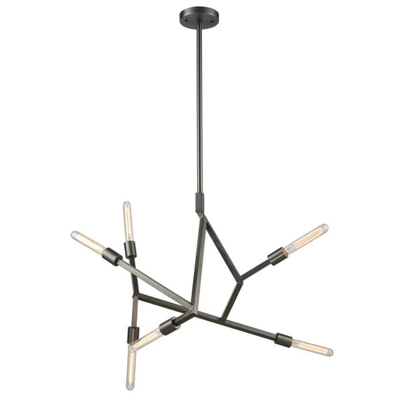 Elk Home 28-Inch Wide Free Form Chandelier, Modern, Dark Graphite