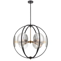 Elk Home 28-Inch Wide Oriah Chandelier, Contemporary, Matte Black