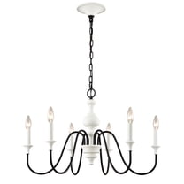 Elk Home 28-Inch Wide Val De Loire Chandelier, Traditional-White Coral