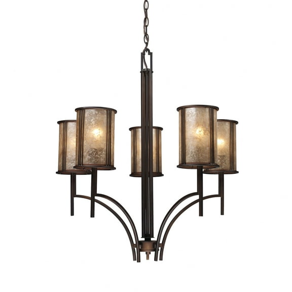 Elk Home 29-Inch Wide Barringer Chandelier, Traditional, Aged Bronze