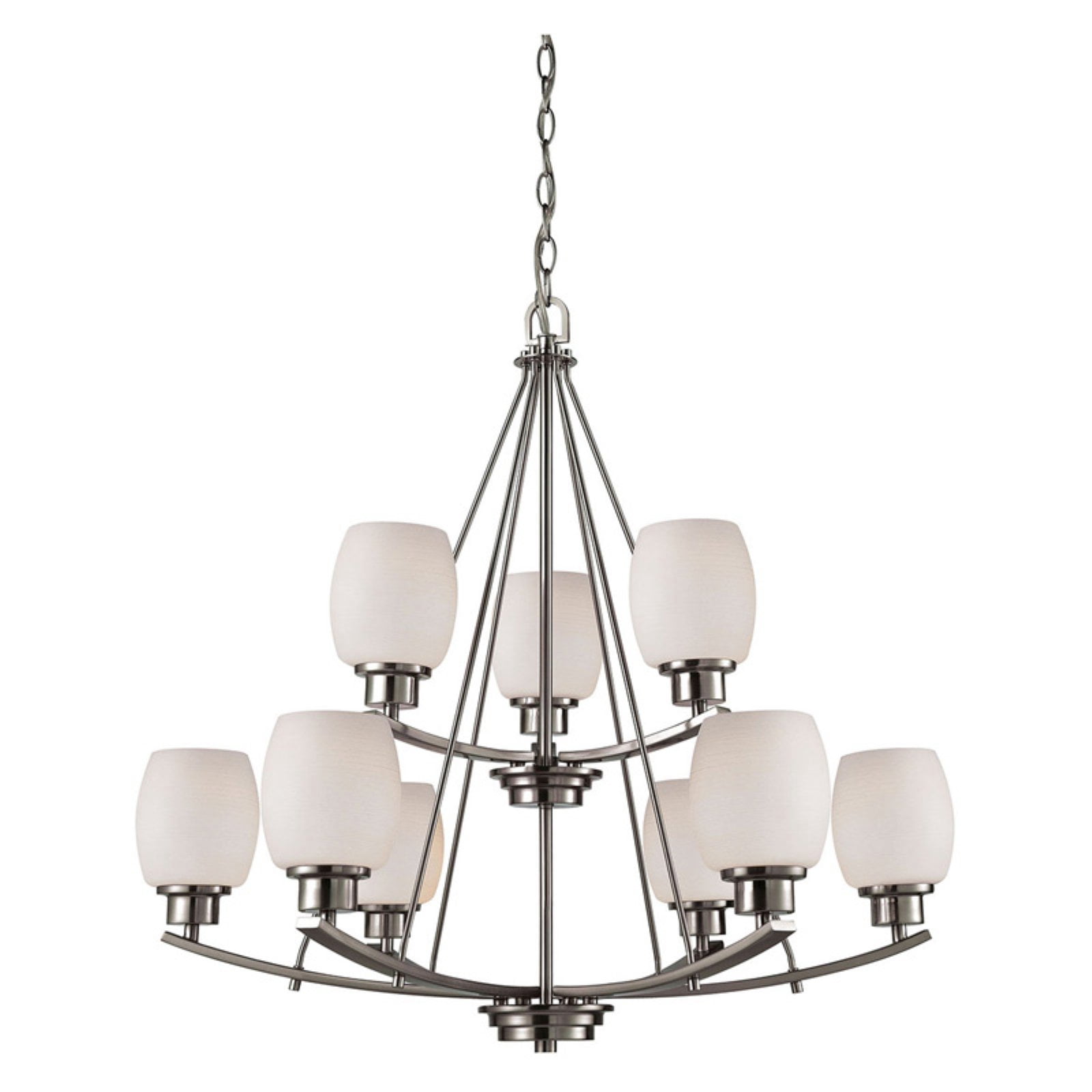 Image showcasing Elk Home 29-Inch Wide Casual Mission Chandelier, Brushed Nickel ...