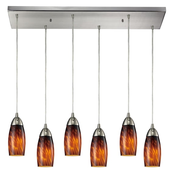 Elk Home 30-Inch Wide Milan Mini Pendant, Transitional, Satin Nickel