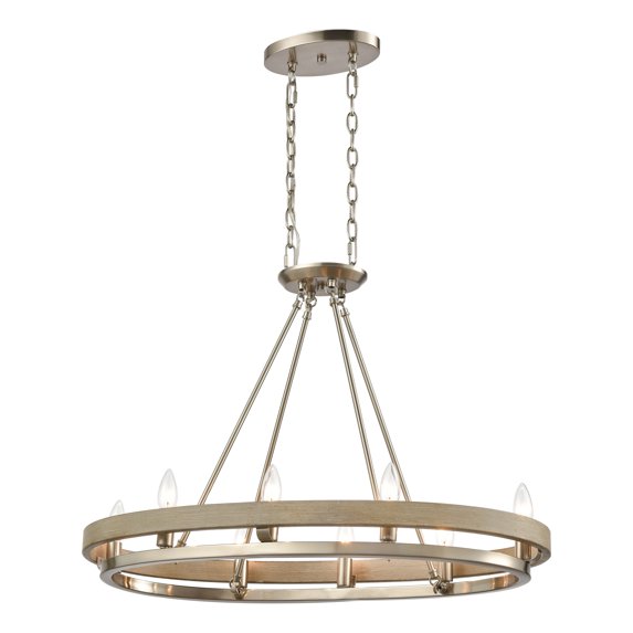 Elk Home 30-Inch Wide Ramsey Chandelier, Transitional, Satin Nickel