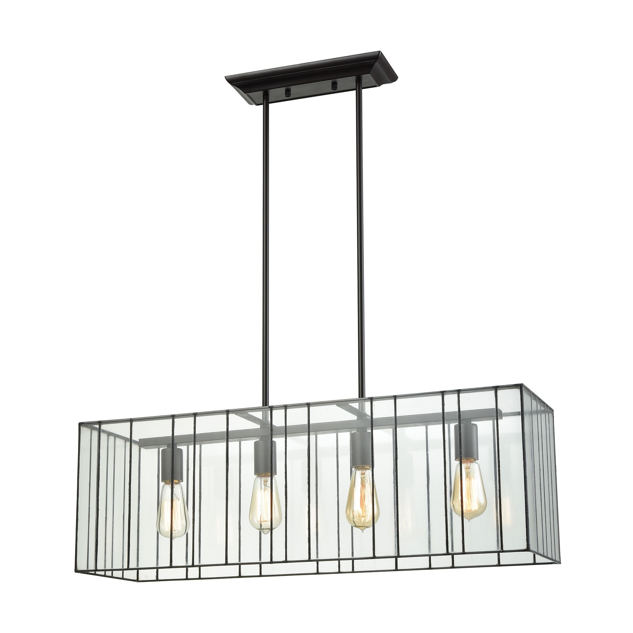 Lucian 31-Inch Oil Rubbed Bronze Chandelier with Clear Glass