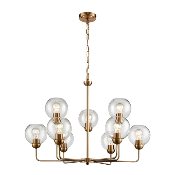 Elk Home Astoria 9-Light Transitional Chandelier in Satin Gold Finish