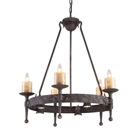 Elk Home 33-Inch Wide Cambridge Chandelier, Traditional, Moonlit Rust