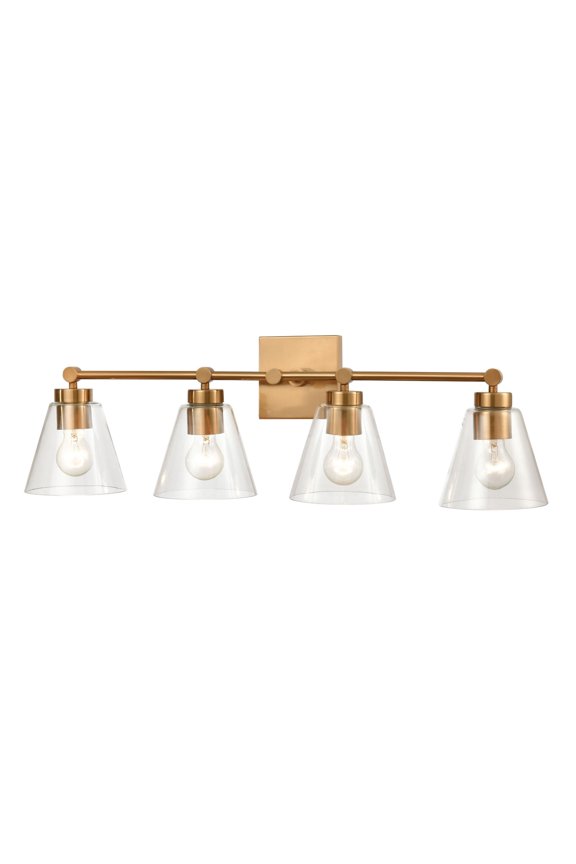 33-Inch Wide East Point Vanity Light Transitional-Satin Brass