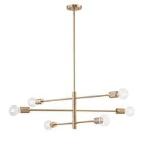 Elk Home 34-Inch Wide Module Chandelier, Modern, Burnished Brass