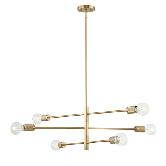 Elk Home 34-Inch Wide Module Chandelier, Modern, Burnished Brass