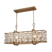 Elk Home Armand 35-inch Matte Gold 6-Light Linear Chandelier for Dining Room