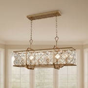 Elk Home Armand 35-inch Matte Gold 6-Light Linear Chandelier for Dining Room