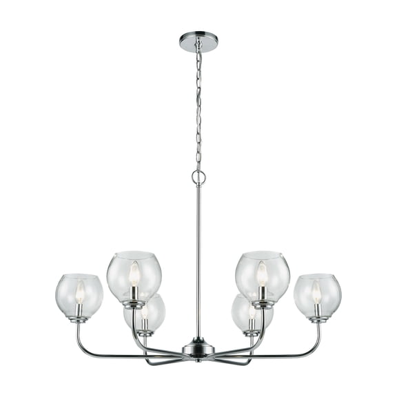 Elk Home 35-Inch Wide Emory Chandelier, Transitional, Polished Chrome