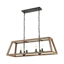 Elk Home 36-Inch Wide Barrow Chandelier, Transitional, Matte Black