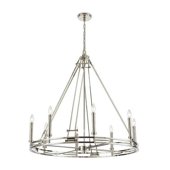 Elk Home 36-Inch Wide Bergamo Chandelier, Modern, Polished Nickel