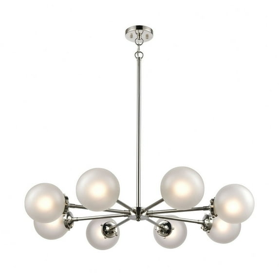 Elk Home 36-Inch Wide Boudreaux Chandelier, Modern, Polished Nickel