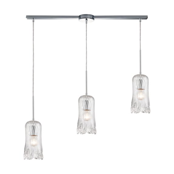 Elk Home 36-Inch Wide Hand Formed Glass Pendant, Polished Chrome