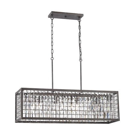 Elk Home 37-Inch Wide Nadina Chandelier, Transitional, Silverdust Iron