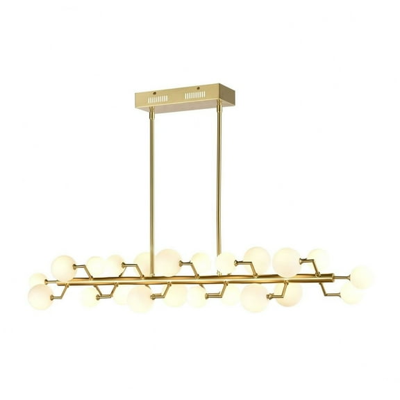 Elk Home Keir 43.31-Inch Wide 22-Light Linear Chandelier in Brass Finish