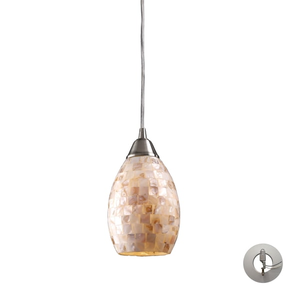 Elk Home 5-Inch Wide Capri Mini Pendant, Transitional, Satin Nickel