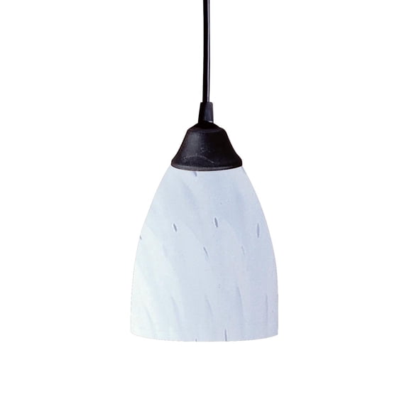 Elk Home Classico 5-inch Wide 1-Light Pendant in Dark Rust with Simple White Glass