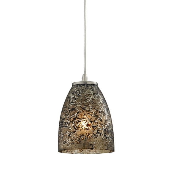 Elk Home Fissure 5-inch Wide 1-Light Pendant in Satin Nickel