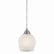 Elk Home Fusion 1-Light Satin Nickel Pendant with White Mosaic