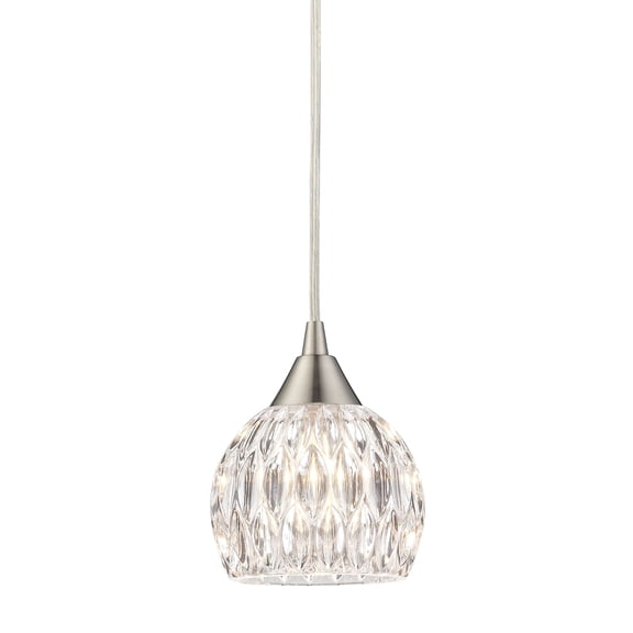 Elk Home 5-Inch Wide Kersey Pendant, Contemporary, Satin Nickel