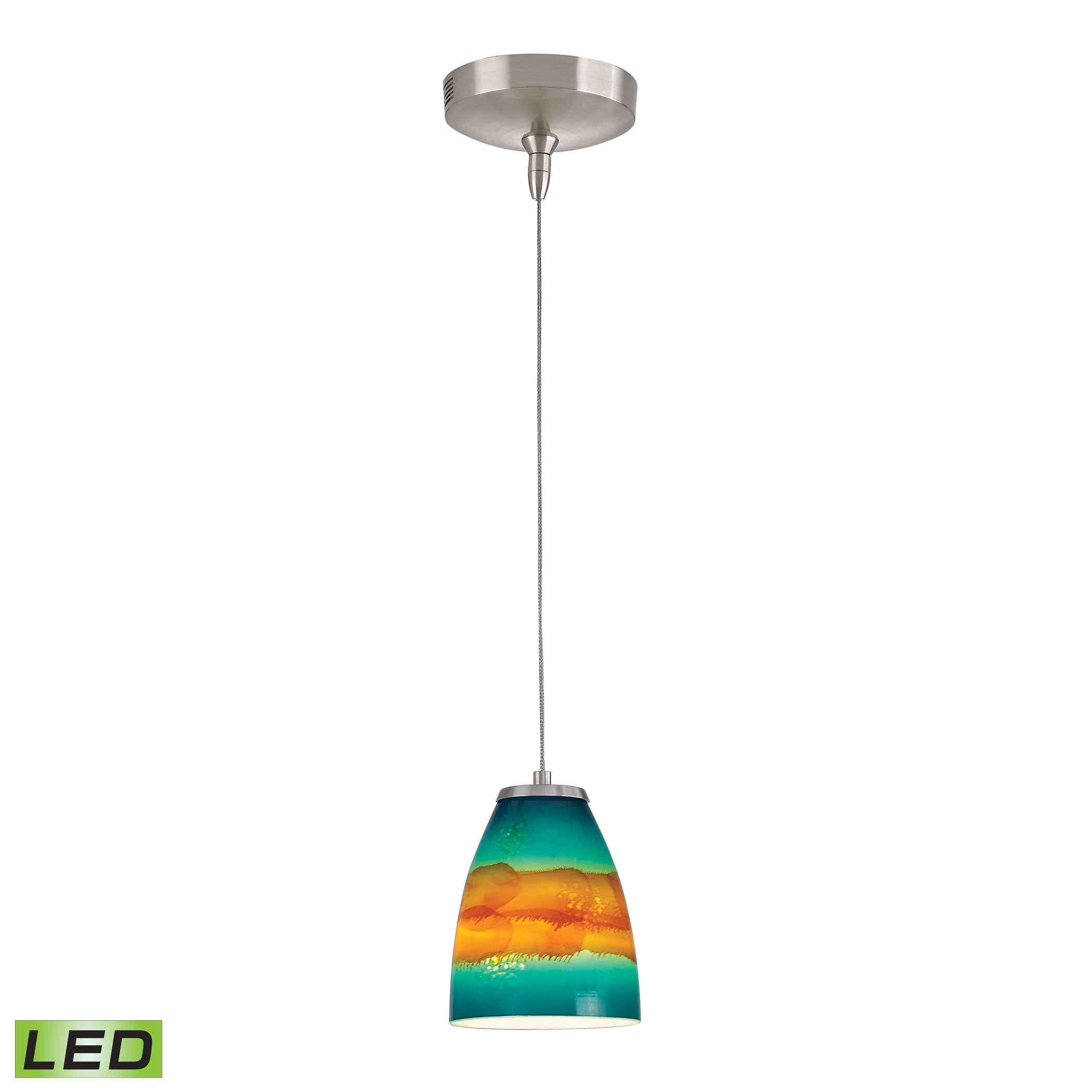 Aqua Sunrise Glass Mini LED Pendant Light