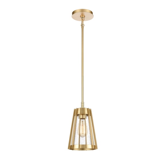 Elk Home Open Louvers 6.75-inch Wide 1-Light Mini Pendant in Champagne Gold