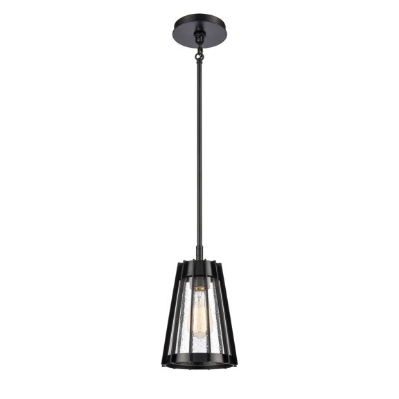 Elk Home 6.75-Inch Wide Open Louvers Pendant, Modern, Matte Black