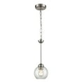 thumbnail image 1 of Elk Home Astoria 1-Light Mini Pendant in Brushed Nickel Finish with Clear Glass Globe Shade, 6-inch Wide, 1 of 4