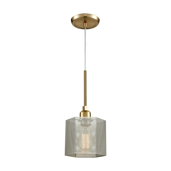 Elk Home 6-Inch Wide Compartir Pendant, Contemporary, Satin Brass