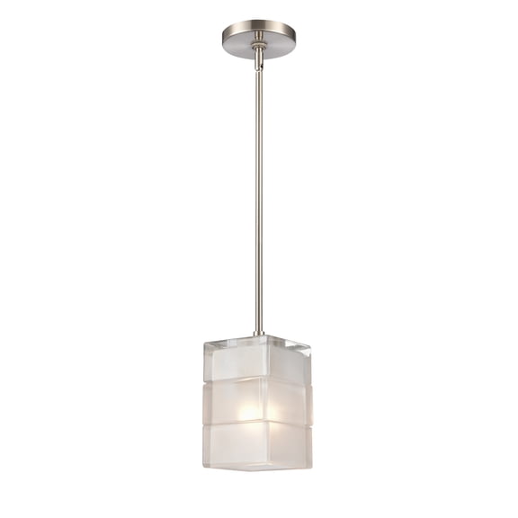 Elk Home 6-Inch Wide Ice Blocks Pendant, Contemporary, Satin Nickel
