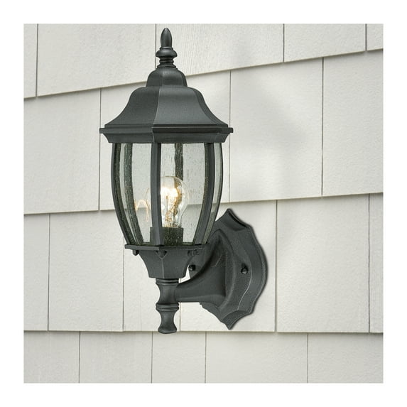 Elk Home 6-Inch Wideoutdoor Covington Wall Sconce, Traditional, Black