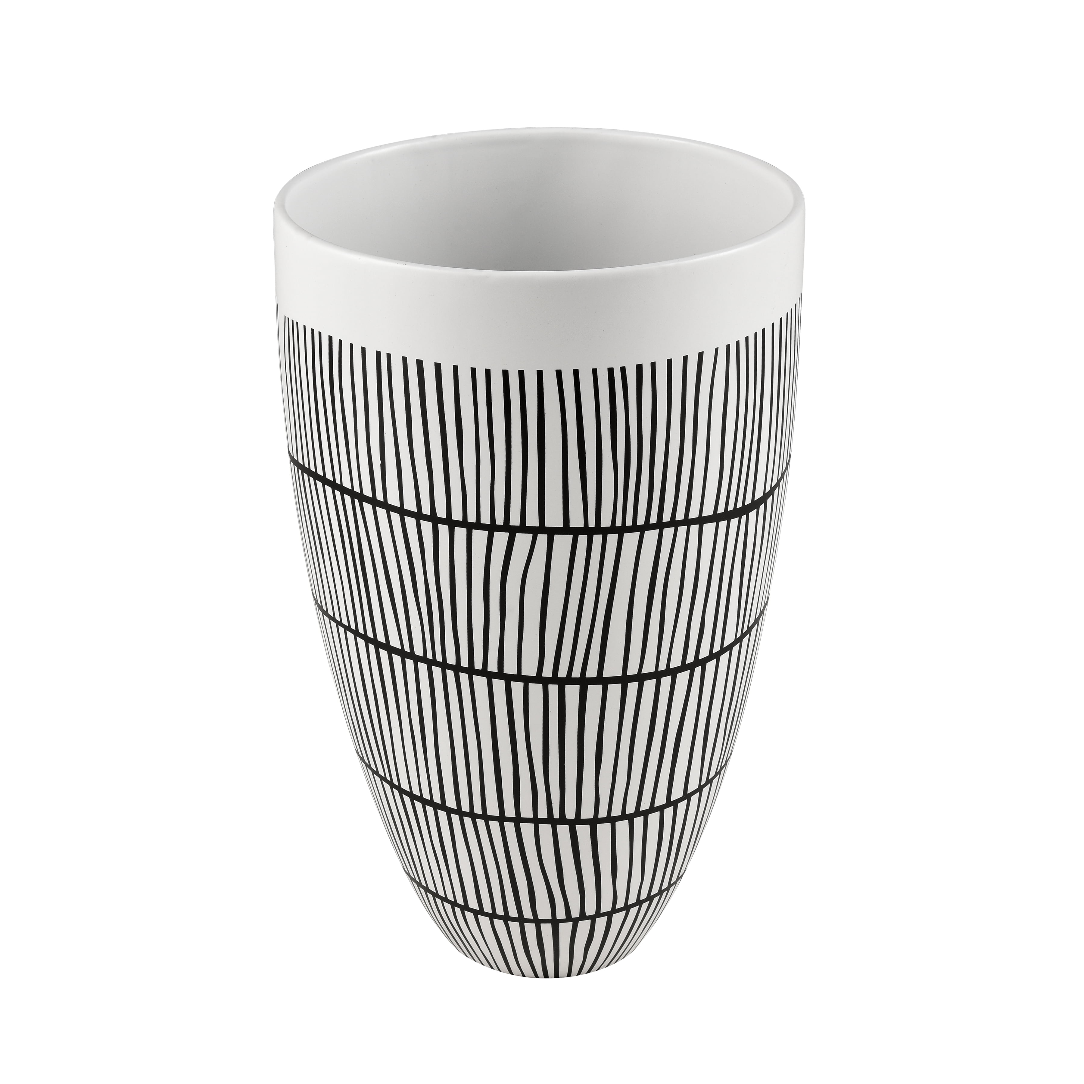 Brent White and Black Ceramic Midcentury Vase